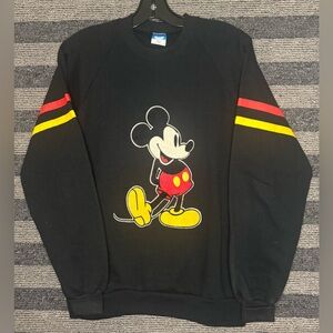Vintage 80’s Disney Character Fashions Mickey Mouse Black Crewneck Sweatshirt L